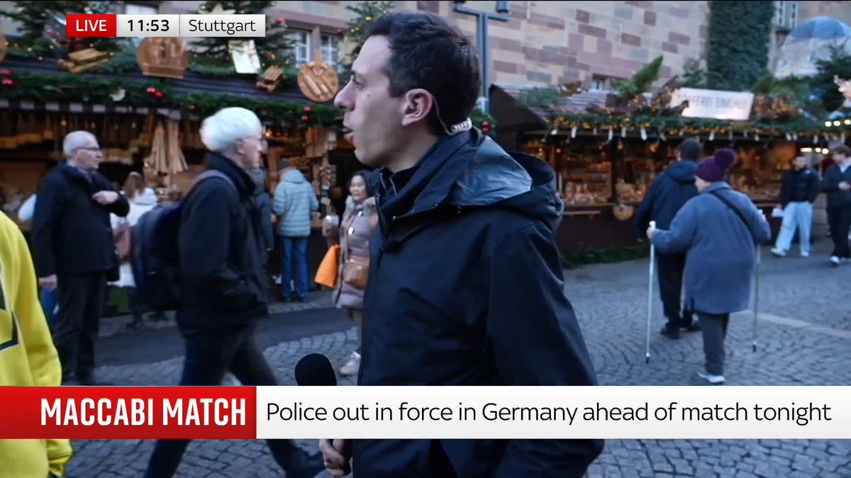Maccabi Tel Aviv supporter says the decision to ban his team’s fans from a match against Aston Villa was ‘annoying’ and ‘made him very angry’. Sky's Rob Harris is in Germany as the Israeli team prepares to play Stuttgart FC today 📺 Sky 501 and YouTube