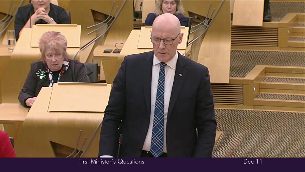 First Minister John Swinney says the ruling in the Sandie Peggie employment tribunal has added a "further range of complexity that has got to be wrestled with". #FMQs