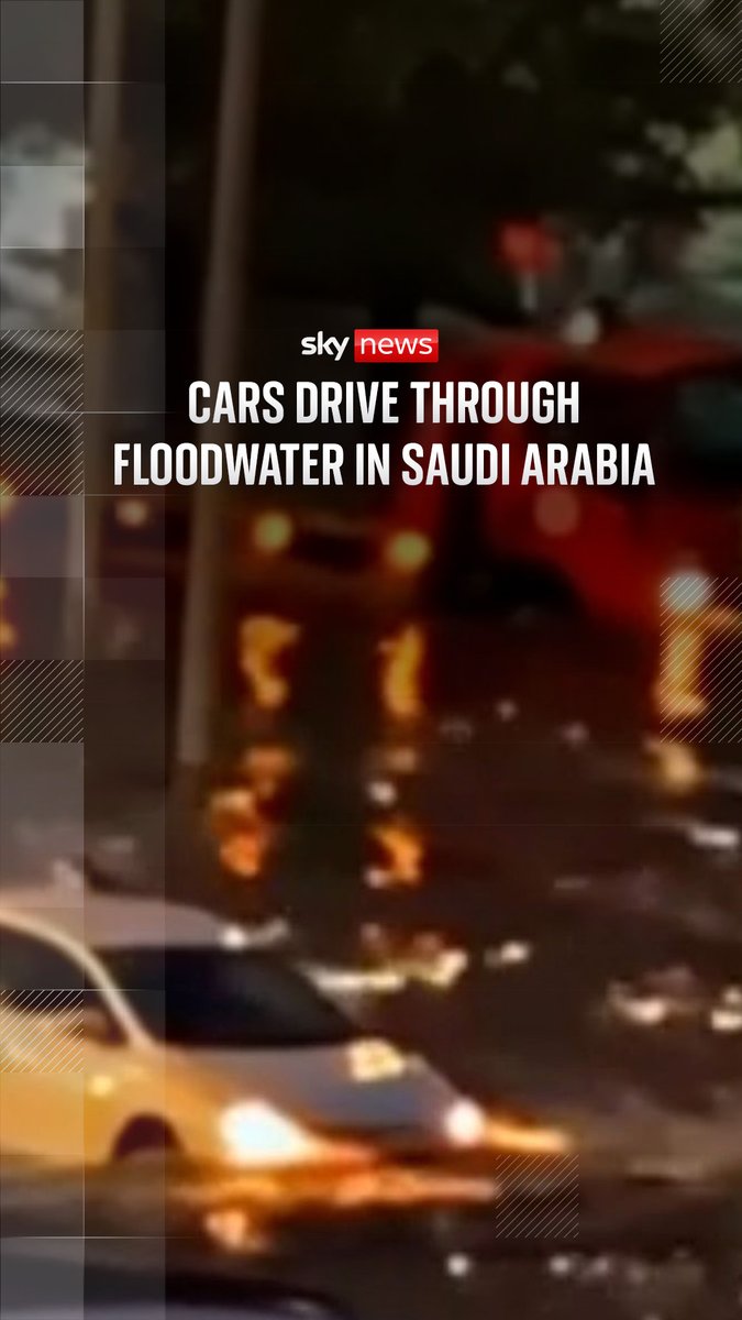 Torrential rain has caused flooding in the Saudi Arabian city of Jeddah, with cars forced to drive through flooded streets Storms battered regions of Saudi Arabia, bringing 'flash floods, hail and dust-raising winds 