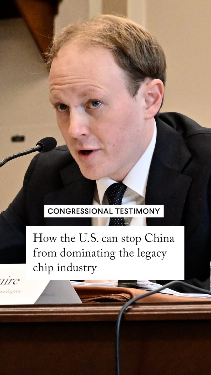 “China not only wants to have this capacity, but they actually want to dominate this capacity globally," says CFR China and emerging technologies expert Chris McGuire, as he testifies before the House Foreign Affairs Committee. McGuire addresses China’s rapid expansion of legacy semiconductor manufacturing. He explains that 60% of the world’s new legacy fabrication plants (also know as fabs) built in the past two years were in China, and that China’s share of global legacy chip capacity is projected to rise from 34% in 2023 to 47% by 2027, compared to 4% in the United States. McGuire warns that China could use that dominance to undercut U.S. and allied firms, push them out of the market, and control 80 or 90% of the global supply of legacy chips, creating strategic and supply chain risks. He argues that the only way to constrain China’s growth in this sector is through controls on semiconductor manufacturing equipment. 🔗 Tap here for more on Chris McGuire's testimony: