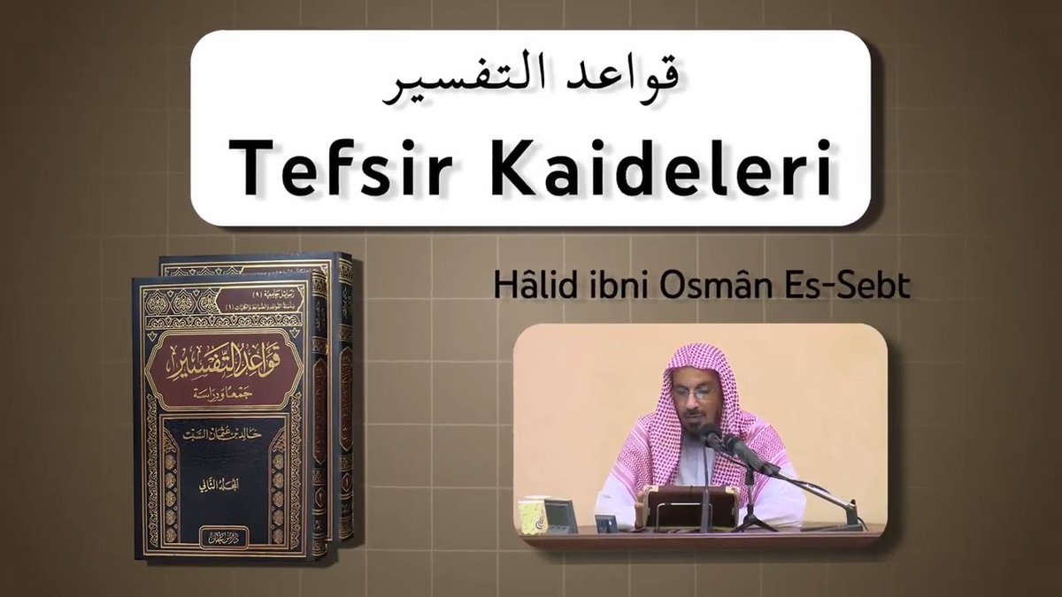 Tefsir Kaideleri Derslerimiz Başlıyor! Her perşembe saat 19:00'da YouTube kanalımızda yayında inşâAllah.