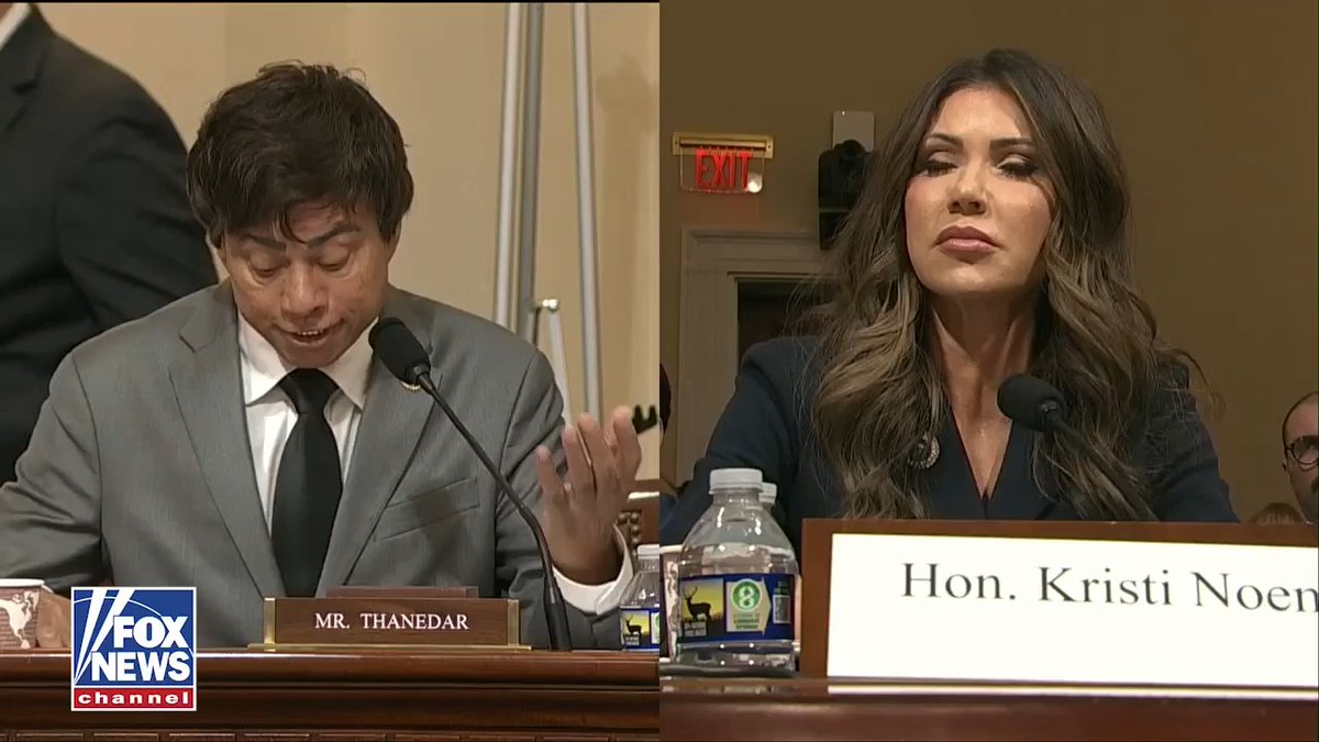 WATCH: Democrat Congressman Shri Thanedar calls on DHS Secretary Noem to resign. @Sec_Noem replies: "I will consider your asking me to resign as an endorsement of my work. Thank you very much."