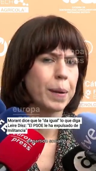 Diana Morant dice que le "da igual" lo que diga Leire Díez: "El PSOE le ha expulsado de militancia"