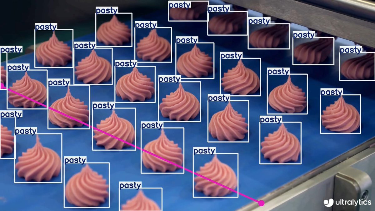 Count pasties in real time with Ultralytics YOLO! Automate bakery production by detecting and counting pasties, reducing manual errors, and improving packaging efficiency. It's perfect for food processing and smart factory workflows. Read more ➡️ #Industry40