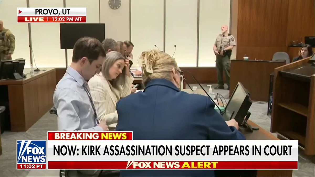 BREAKING: Accused Charlie Kirk assassin Tyler Robinson makes his first in-person court appearance.