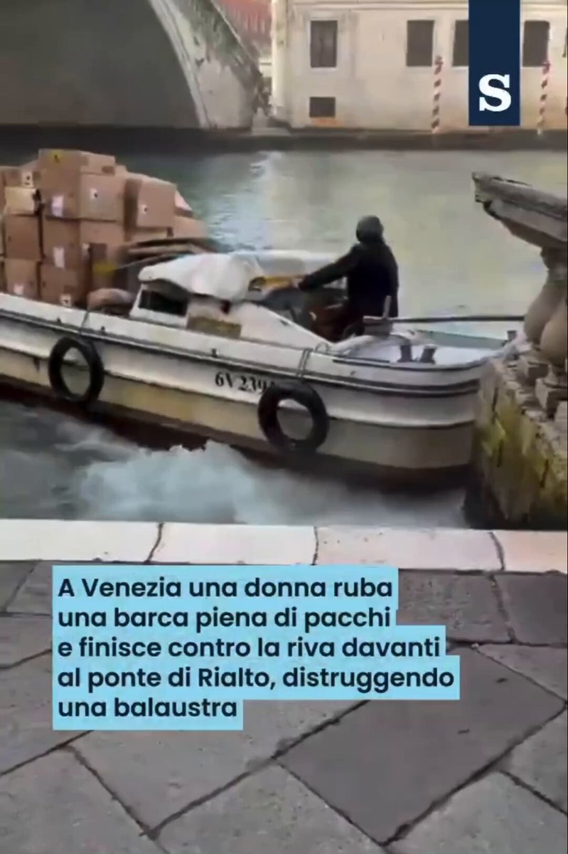I media tentano di nascondere la sua identità descrivendola come “la padovana”: Ma la ladra che ha rubato una barca carica di regali a Venezia e si è andata a schiantare contro una balaustra storica causando centinaia di migliaia di € di danni è: Una pluripregiudicata tunisina