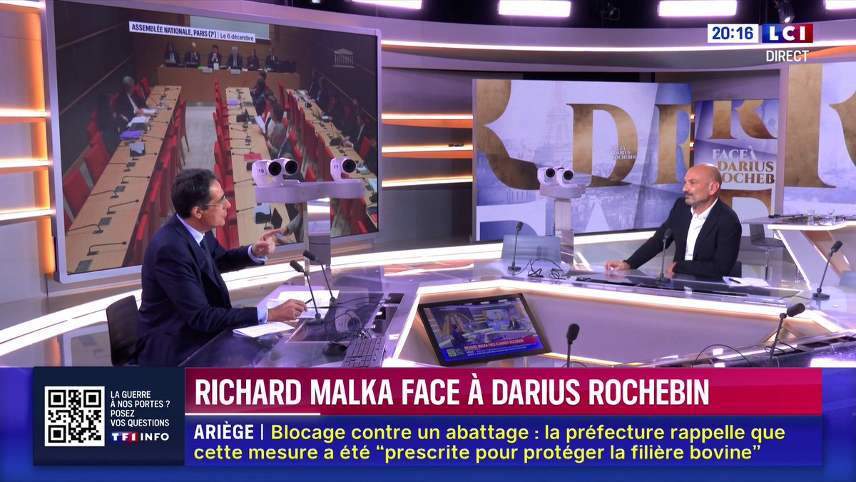 🗣️ "Ce qui se passe en France, et c'est un motif de terreur, c'est l'apparition d'un parti politique qui se dit de gauche, qui est un grand parti, avec un grand leader, et qui sombre jour après jour un peu plus dans des dérapages antisémites" : Richard Malka 📺 Darius Rochebin