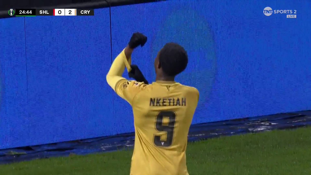 A tap-in for Nketiah to double Crystal Palace's lead against Shelbourne 💫 📺 TNT Sports & discovery+ UK