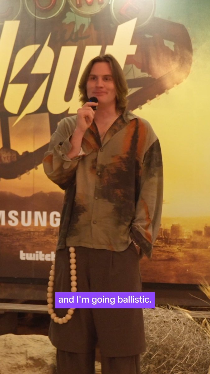 .Will Neff going full wastelander at the Fallout S2 watch party