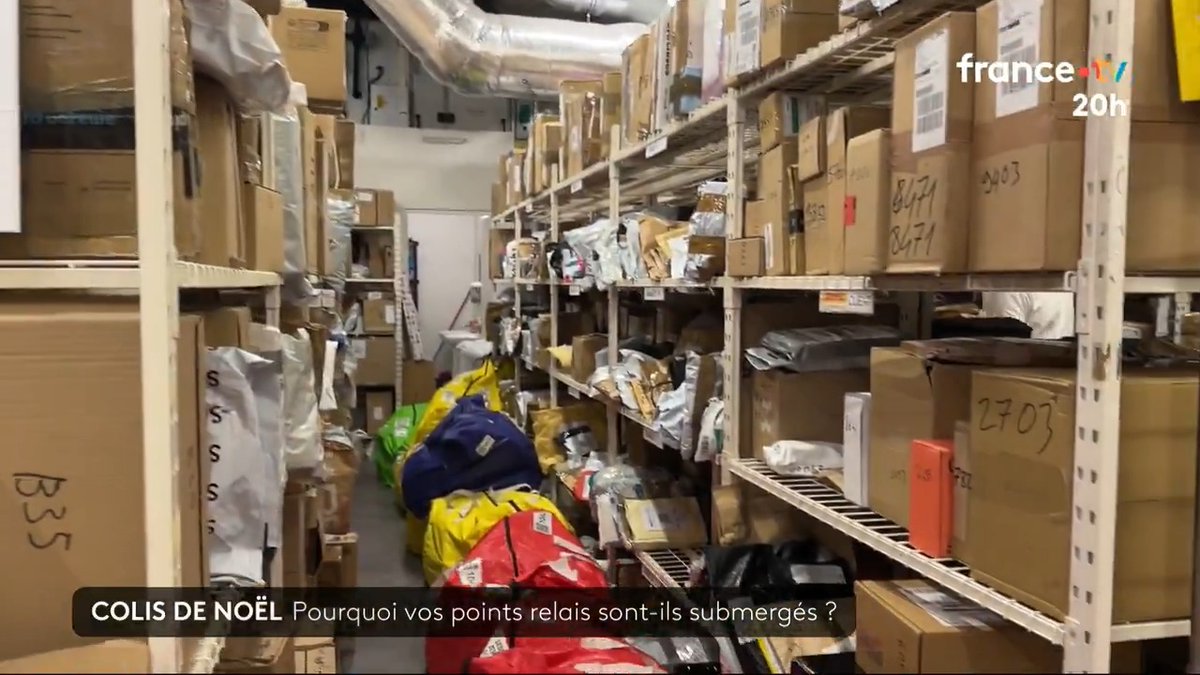 📦 Colis de Noël : pourquoi vos points relais sont-ils submergés ? En cause, la fermeture d’au moins 3 500 points de retrait en France. #JT20h