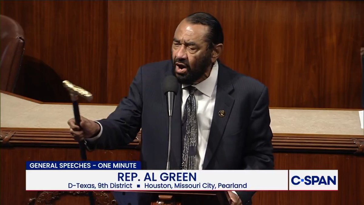 REP. GREEN: “I call for the impeachment of Donald John Trump.” 🥱