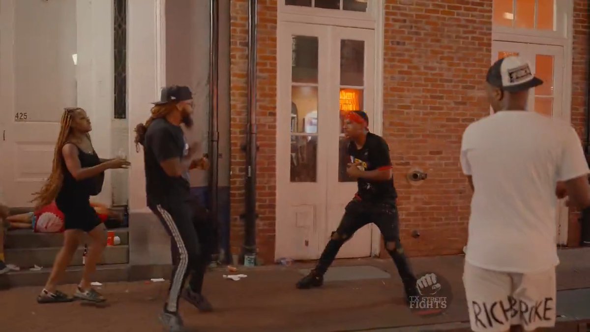 Fight breaks out Bourbon Street New Orleans LA #fight #brawl #police