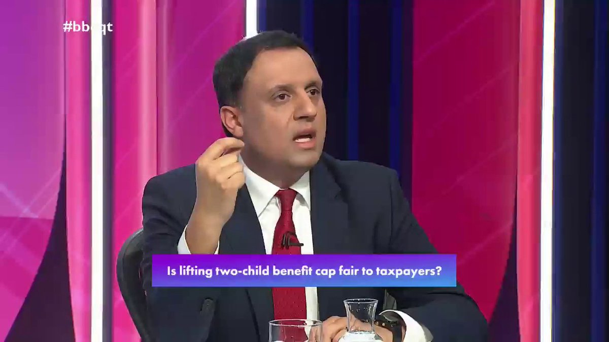 “It’s not the children’s fault. These children don’t deserve to grow up in poverty” Labour's Anas Sarwar says scrapping the two child cap is part of a “moral mission” to “fight poverty”, but calls for “structural action” against inequality in Scotland #bbcqt