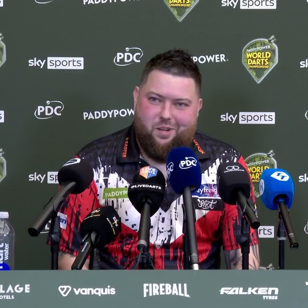 🗣️ "It's amazing. I cannot wait to be back now!" Michael Smith is in positive spirits after returning to winning ways on the famous Alexandra Palace stage! 🙌 #WCDarts