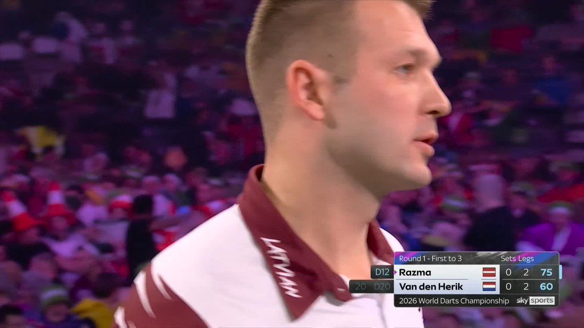 RAZMA WINS SET ONE! Madars Razma produces a late burst to wrap up the opening set, securing the lead with a clinical 75 combination! 📺 #WCDarts | R1