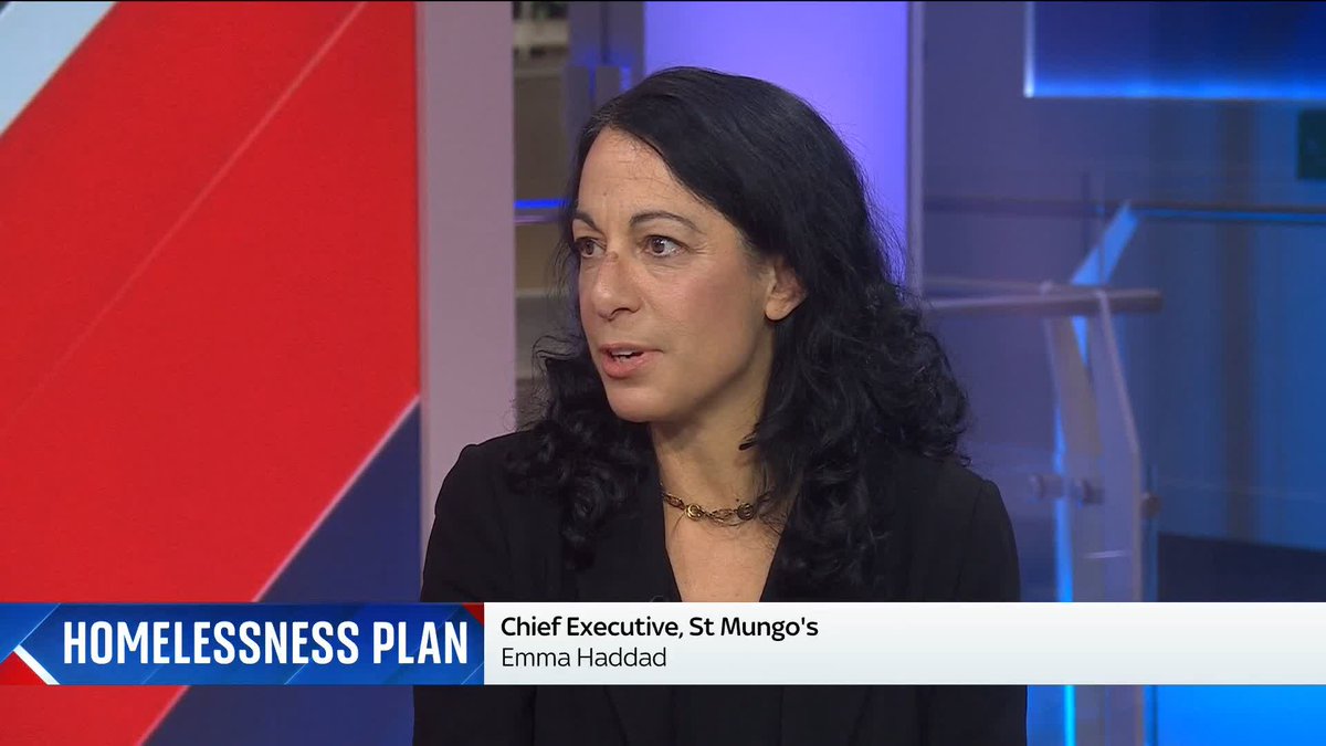 "People simply cannot afford to rent places and that's a problem." Emma Haddad, CEO of St Mungo's, talks to @SkySarahJane about the government's pledge to halve rough sleeping in England over the next five years. ➡️ 📺 Sky 501, Virgin 602 and YouTube