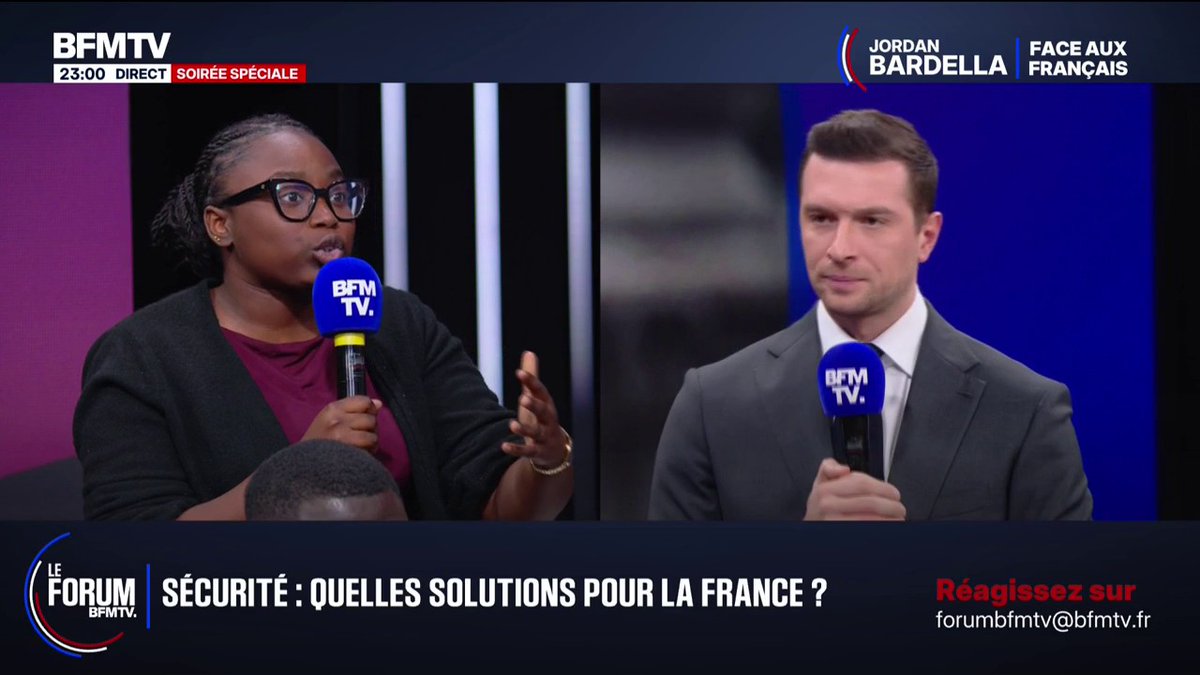 💬 "L'hypocrisie est une couleur qui vous va au teint" Échange tendu entre Danièle et Jordan Bardella sur l'insécurité et l'extrémisme #FORUMBFM