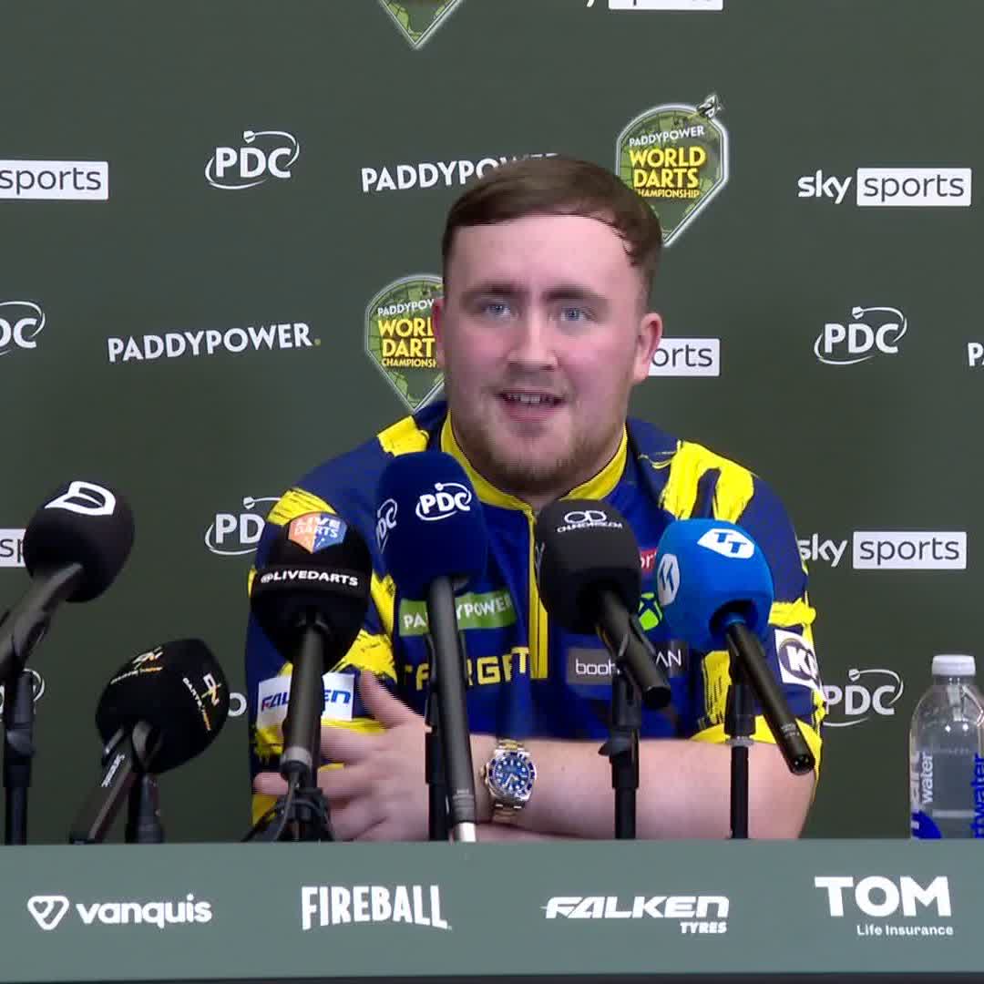 🗣️ "I was excited. It felt very special to be back!" Reigning champion Luke Littler assesses his dominant opening round display against Darius Labanauskas! #WCDarts