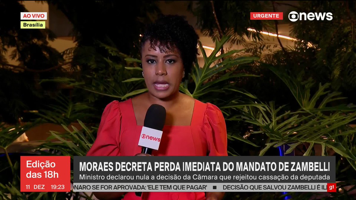 Alexandre de Moraes decreta perda imediata do mandato da deputada Carla Zambelli. Assista ao #Edição18: #GloboNews