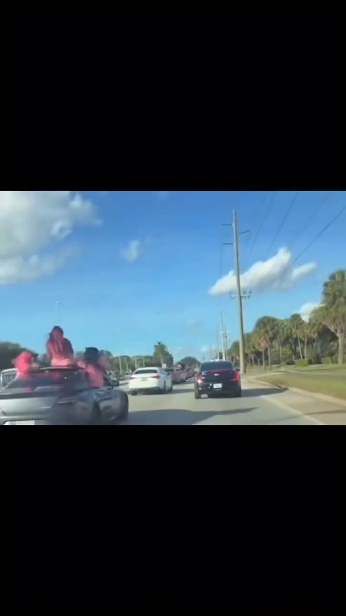 Woman falls off a car during what was reportedly a funeral procession 🤨 I would recommend she tries using the seats next time she gets in a vehicle. They put the seats in vehicles for a reasons.... #florida #highway #fail #FAFO #education #darwin #IQtest #nope