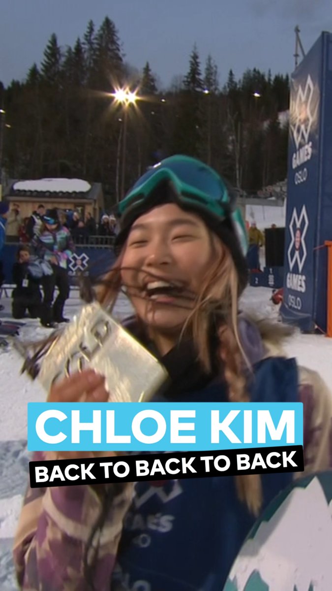 "She can't even drive a car yet" Chloe Kim earned her third straight X Games gold at X Games Oslo 2016. She was just 15 years old making her the youngest XG athlete (at the time) to take three consecutive titles! Her run scored a 98, the highest mark awarded to a woman in the X Games SuperPipe. #XGames #30YearsofXGames