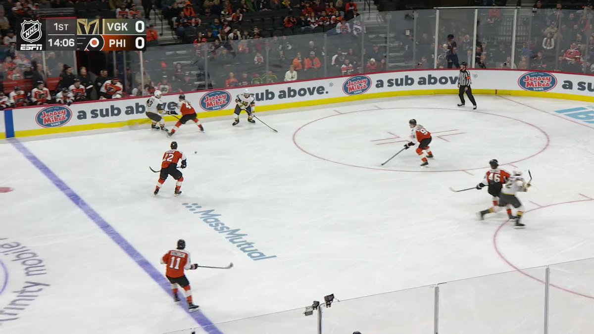Zach Whitecloud’s first goal of the year is a beauty 😮‍💨 Watch Golden Knights vs. Flyers on ESPN and the ESPN App