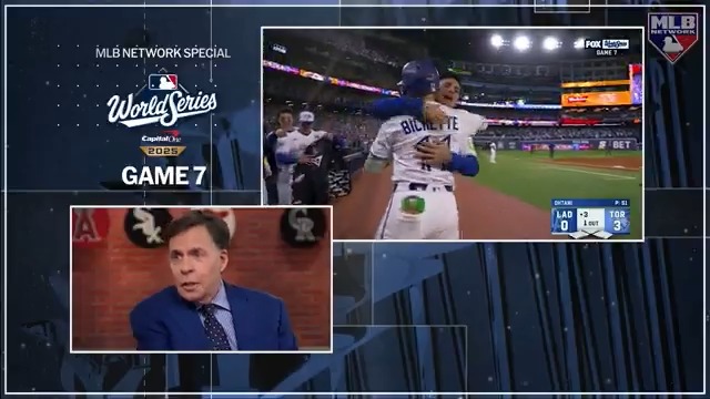 The Rogers Centre ERUPTED following Bo Bichette’s 3-run home run 🔊 “Right away I'm thinking about: Joe Carter 3-run homer, José Bautista 3-run homer, George Springer Game 7 of the ALCS 3-run home run…” 📺 MLB Network Special: 2025 World Series Game 7