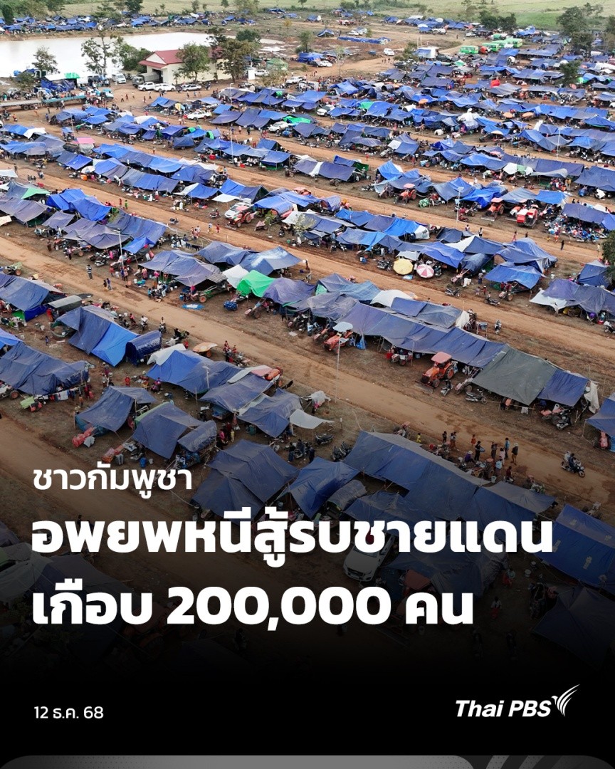 หลัง #ไทยกัมพูชา ปะทะกัน ทำให้มีประชาชนจากทั้งฝั่งไทยและกัมพูชา ต้องอพยพทิ้งบ้านเรือนแล้วกว่า 6 แสนคน ซึ่งในจำนวนนี้ส่วนใหญ่เป็นชาวไทยร่วม 4 แสนคน ขณะที่ กระทรวงกลาโหมกัมพูชา ระบุ ต้องอพยพประชาชนแล้วกว่า 192,000 คน #วันใหม่ไทยพีบีเอส #ThaiPBS #ข่าวไทยพีบีเอส #ข่าวที่คุณวางใจ