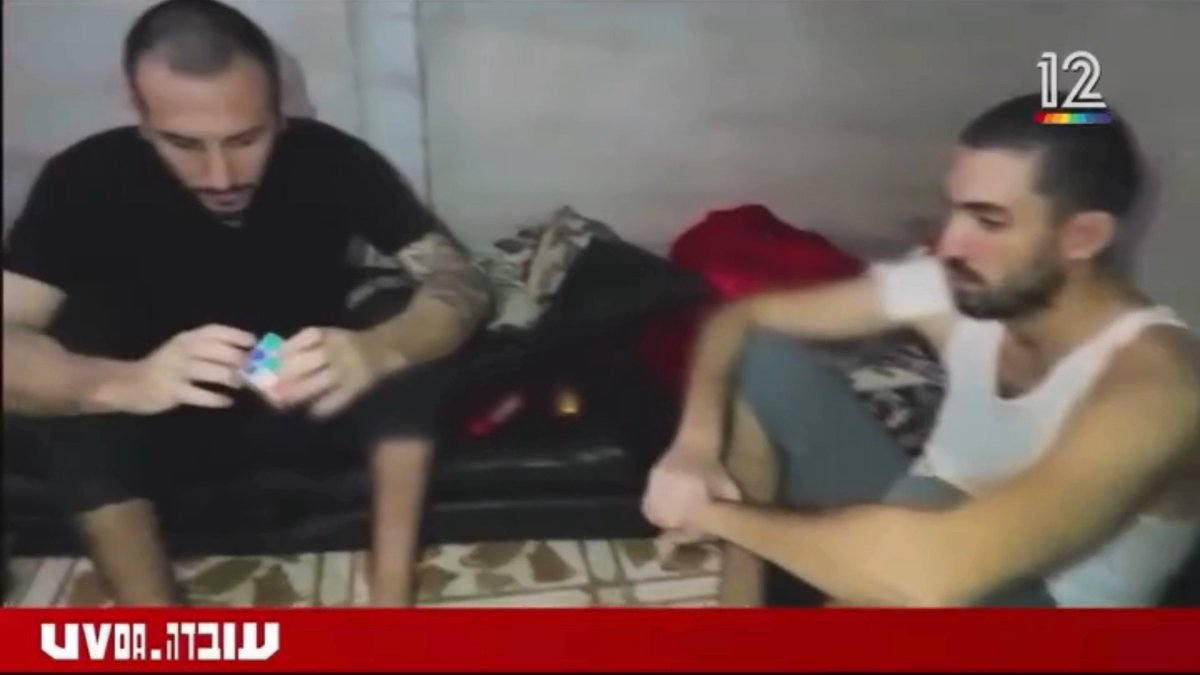NEW FOOTAGE: "I'm used to having chains around my legs… I still can't walk," hostage Alex Lobanov says in this devastating video. The extended footage shows hostages Hersh Goldberg-Polin, Eden Yerushalmi, Carmel Gat, Alex Lubanov, Almog Sarusi, and Ori Danino held inside Hamas' terror dungeons. Hamas staged everything in this video. But the truth is hard to hide — the bruises and wounds on their bodies, the pain in their voices, and Carmel Gat's soft plea for medical help for Almog. Hamas executed all six hostages in captivity. It’s heartbreaking to see them like this. May their memories be a blessing.