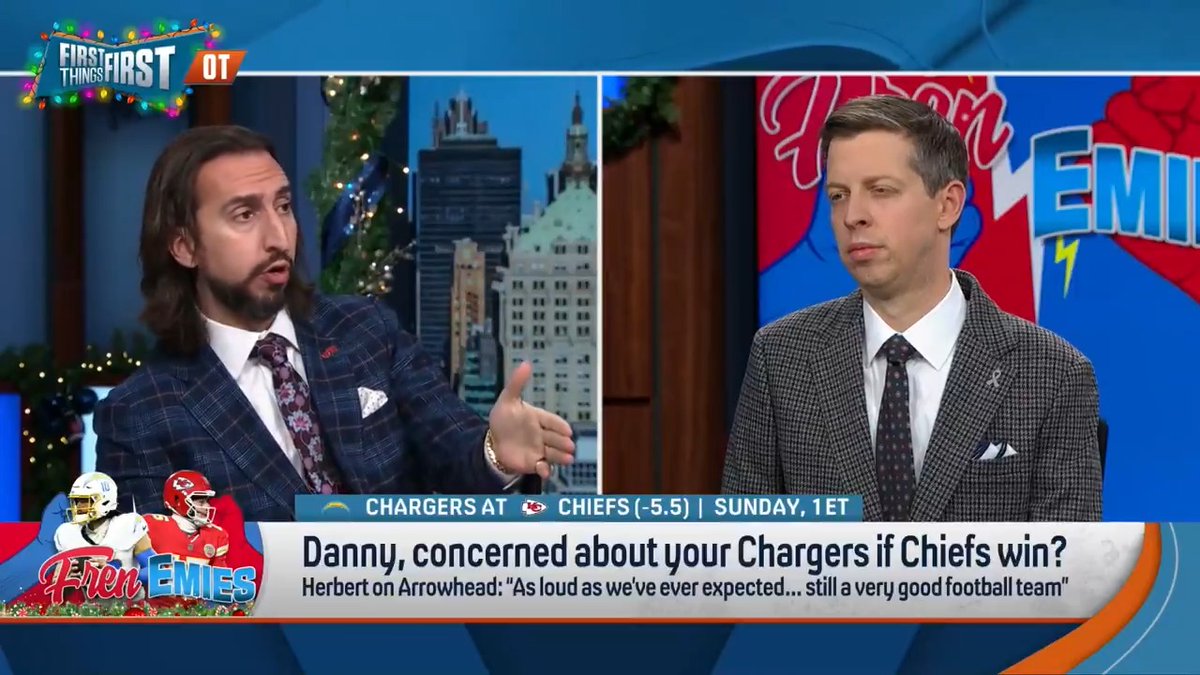 .nick wright: “I would be very worried that they are going to lose at least one of, Dallas or Houston, and then be facing a game with their season on the line in Denver.” Danny Parkins: “Well, they play well against playoff teams and the Chiefs aren’t a playoff team.”