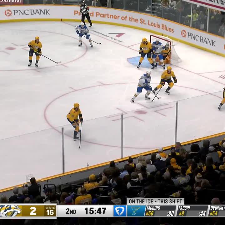 Congratulations to Hugh McGing on NHL goal No. 1. #stlblues