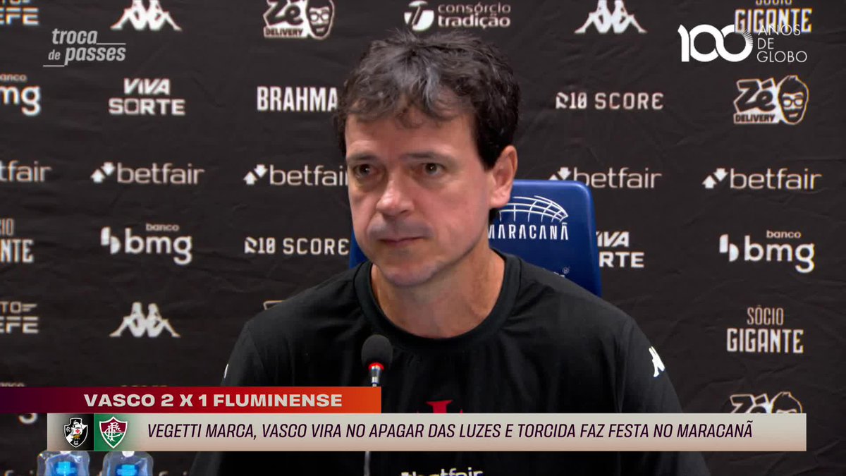 “A gente está aprendendo a fazer as coisas no Vasco. Quando eu falei que esse Vasco que eu dirijo está aprendendo a ser grande, é uma construção infinita. A gente não quer as oscilações que aconteceram no Brasileirão.” 🎙️ Diniz. 🎥 sportv | ge