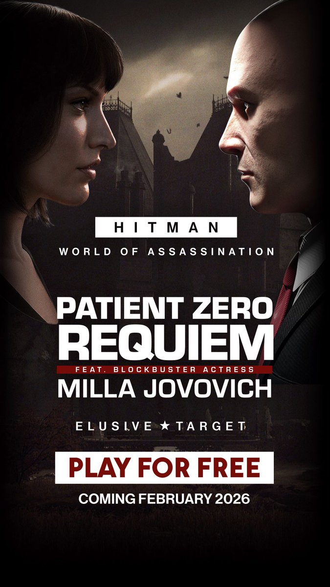 47, an urgent threat has emerged that can have catastrophic consequences on a global scale. 🌍 Approach with caution, one touch can be deadly.🧪 Milla Jovovich is coming to HITMAN World of Assassination as the next Celebrity Elusive Target. Stay tuned for more information. Milla Jovovich #HITMAN #Agent47 #MillaJovovich