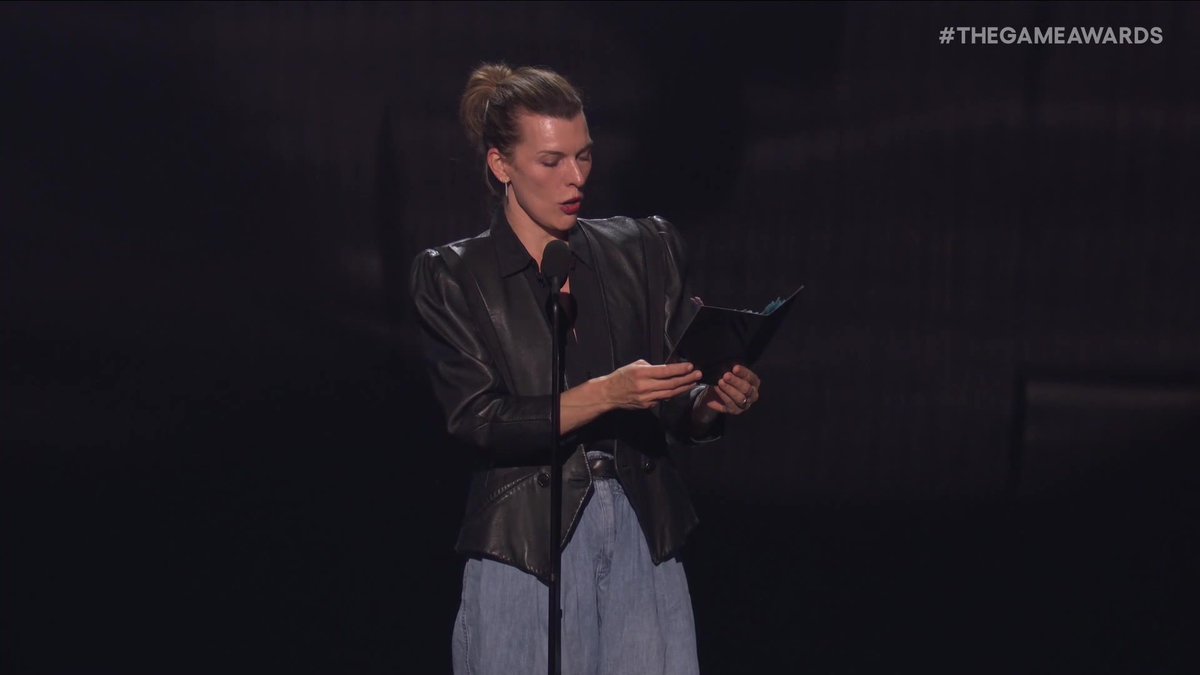 Tonight, Milla Jovovich presents Arc Raiders with the Best Multiplayer trophy. Congrats to them on the win! #TheGameAwards @arcraidersgame @embarkstudios