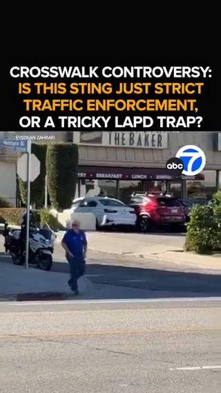 We've seen police stings to bust drivers who don't stop for pedestrians at marked crosswalks, but is a police sting to bust drivers rolling past UNMARKED crosswalks fair? An LAPD sting on Ventura Blvd. is raising eyebrows. The crosswalk controversy - Tonight at 11 from ABC7.