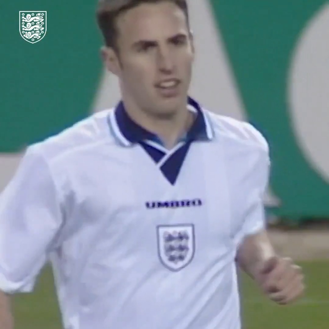The start of his #ThreeLions journey 🦁 #OnThisDay in 1995, Sir Gareth Southgate made his England debut against Portugal.