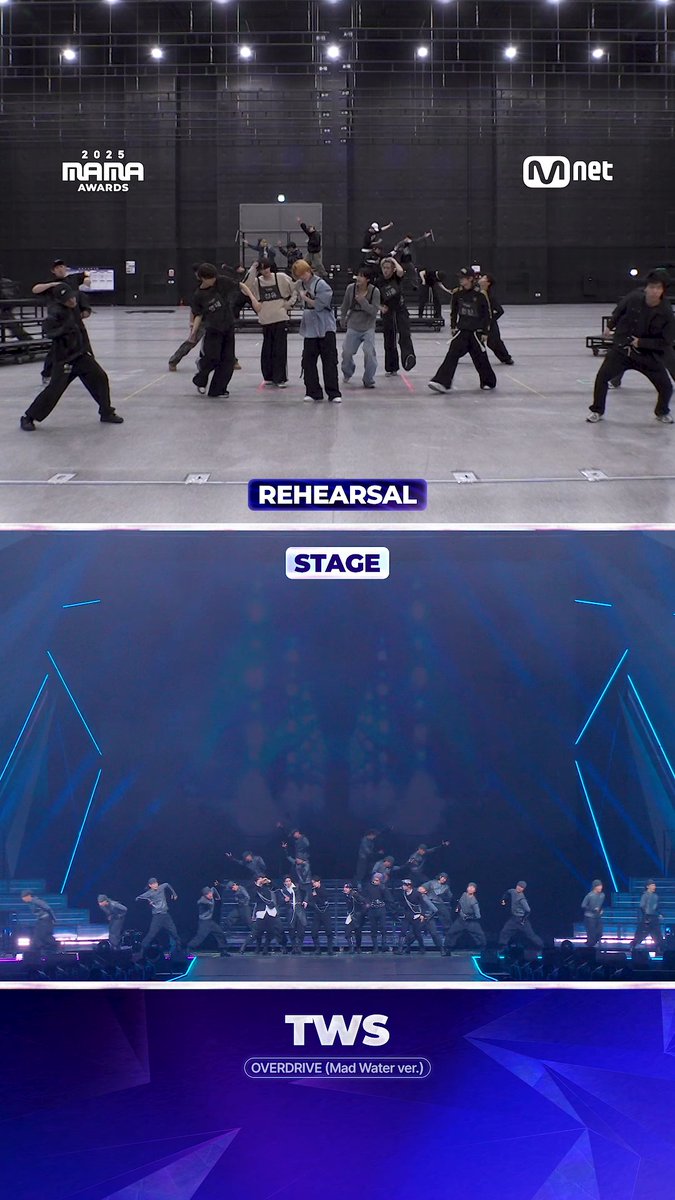[#2025MAMA] From REHEARSAL to STAGE: #TWS 🎬 Watch TWS 𝘥𝘦𝘭𝘪𝘷𝘦𝘳 on stage! 리허설부터 본 무대까지, TWS의 멋진 퍼포먼스를 확인해 보세요! 🎵 <OVERDRIVE (Mad Water ver.)> HEAR MY ROAR, UH-HEUNG 2025 MAMA AWARDS #MAMAAWARDS #2025MAMAAWARDS