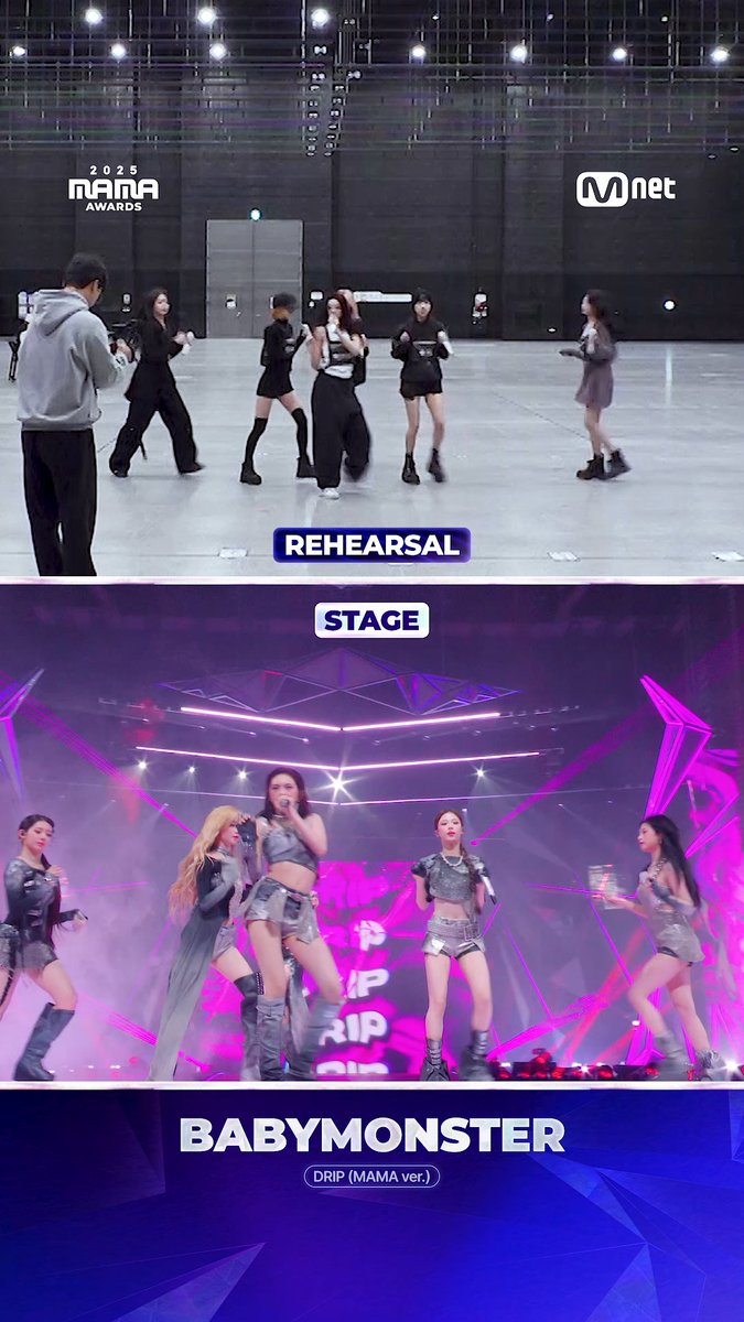 [#2025MAMA] From REHEARSAL to STAGE: #BABYMONSTER🎬 Watch BABYMONSTER 𝘥𝘦𝘭𝘪𝘷𝘦𝘳 on stage! 리허설부터 본 무대까지, BABYMONSTER의 멋진 퍼포먼스를 확인해 보세요! 🎵 <DRIP (MAMA ver.)> HEAR MY ROAR, UH-HEUNG 2025 MAMA AWARDS #MAMAAWARDS #2025MAMAAWARDS