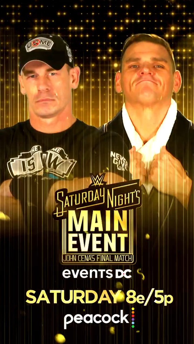 CENA. GUNTHER. ONE. FINAL. MATCH. Don't miss John Cena's last match TOMORROW at #SNME, 8e/5p on Peacock!