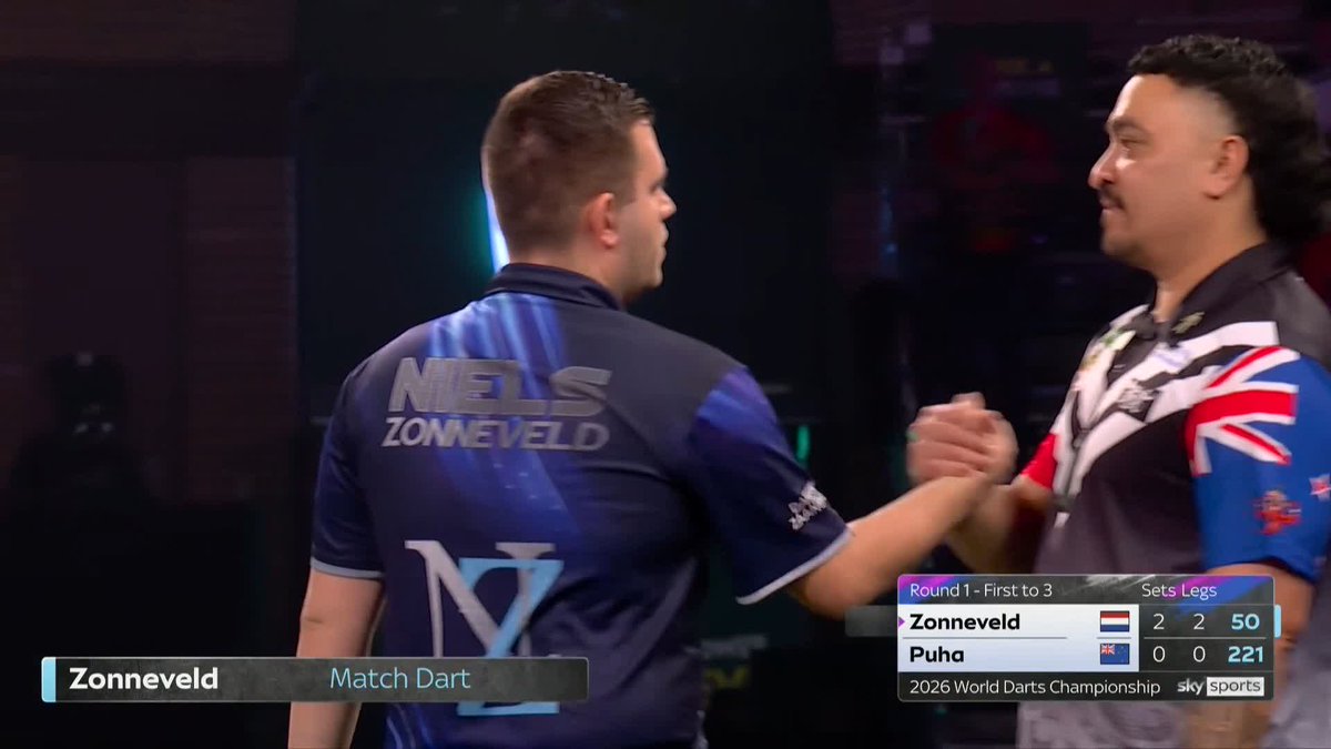 ZONNEVELD SAILS THROUGH! Dominant display from the Dutchman! Niels Zonneveld wraps up a straight-sets victory over Haupai Puha to register just his second win on the Ally Pally stage! 📺 #WCDarts | R1