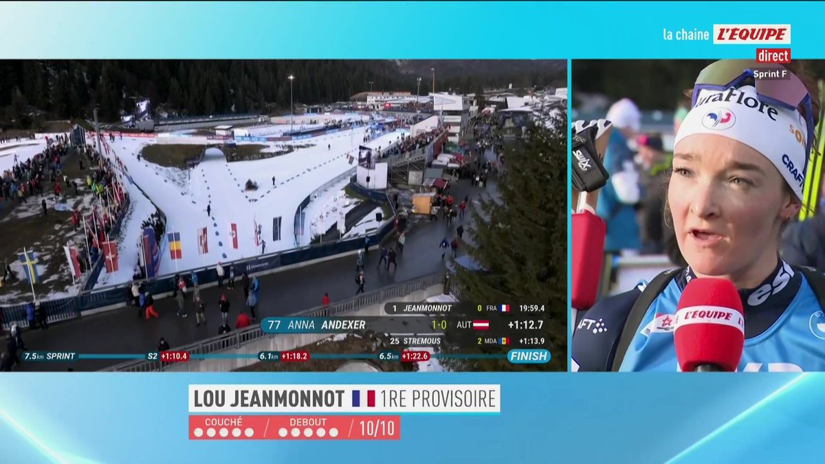 💬 Lou Jeanmonnot, vainqueure du sprint à Hochfilzen : « Ce tir debout est lent, mais je me suis battue pour ne pas me laisser envahir par mes émotions. Ça rend le truc encore plus beau que quand c'est facile. » #lequipeBIATHLON
