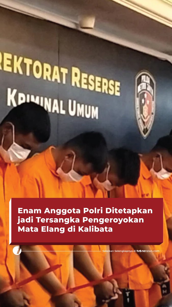 Polisi tetapkan enam anggota satuan pelayanan markas di Mabes Polri sebagai tersangka pengeroyokan mata elang di Kalibata, Pancoran, Jakarta Selatan, Kamis (11/12/2025). #HardNews_Hukum #FlashOne #CariBeritaditvOne #MataElang #PengeroyokanKalibata #TMPKalibata #FO04