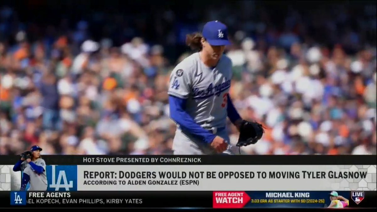 The Dodgers "would not be opposed" to moving Tyler Glasnow, per reports. #MLBNHotStove reacts.