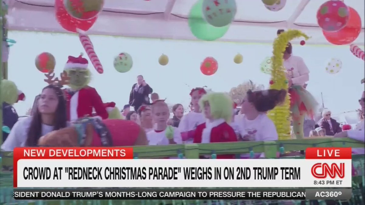 Redneck Christmas Parade attendees on Trump's policies: "The tariffs that Trump started, I think it's a joke. The American people are paying for it, and that's what I don't like... Creating the big ballroom up there and wanting to inlay it with all the gold fixtures. I'm not the biggest fan... I was watching the news last night, down in New Orleans where the border control was active, and some of the things I was not comfortable with at all."