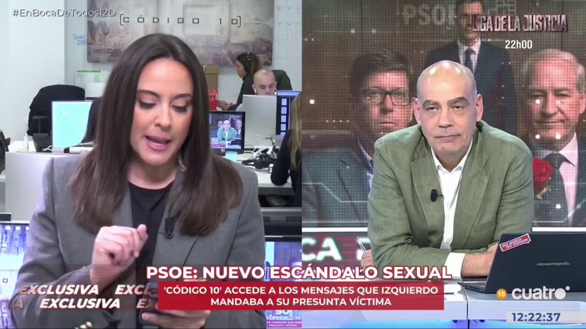 💣BOMBAZO| El próximo martes Código 10 desvela mensajes sobre una ‘víctima’ de acoso sexual por el socialista Izquierdo. Qué escándalo mayúsculo.