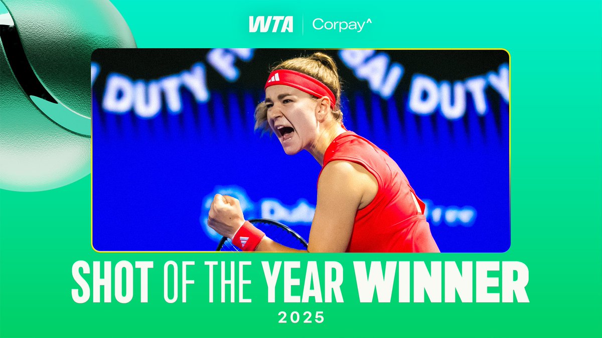 Your votes are in 🗳️ The 2025 Shot of the Year goes to... Karolina Muchova 👏 Going back all the way to February with a remarkable tweener winner!