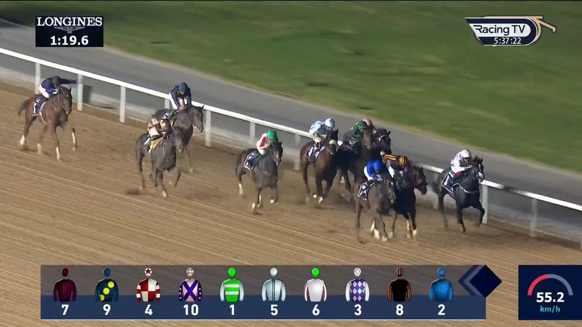 Wow! 💨 Devon Island (Practical Joke) is extremely impressive for Charlie Appleby and Godolphin under James Doyle 🤩🔵 Dubai Racing Club