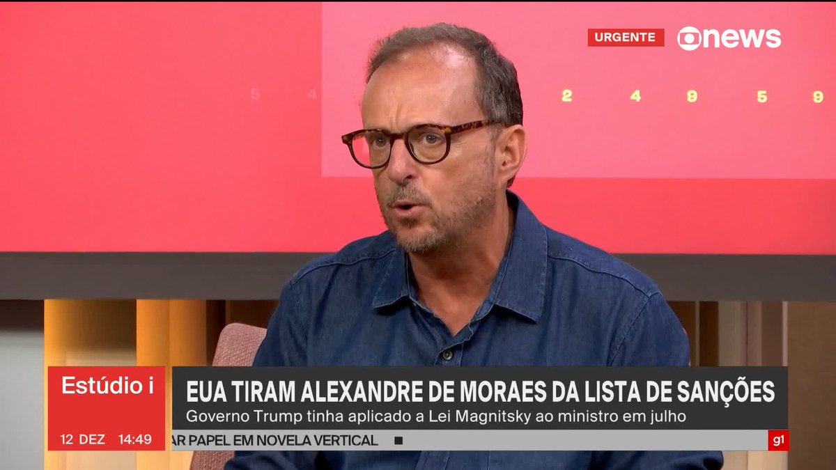 "É a pá de cal na esperança bolsonarista de que o Trump era amigo", diz Octavio Guedes sobre os EUA tirarem Alexandre de Moraes da lista de sanções da Lei Magnitsky. #Estúdioi ➡️ Assista à #GloboNews: