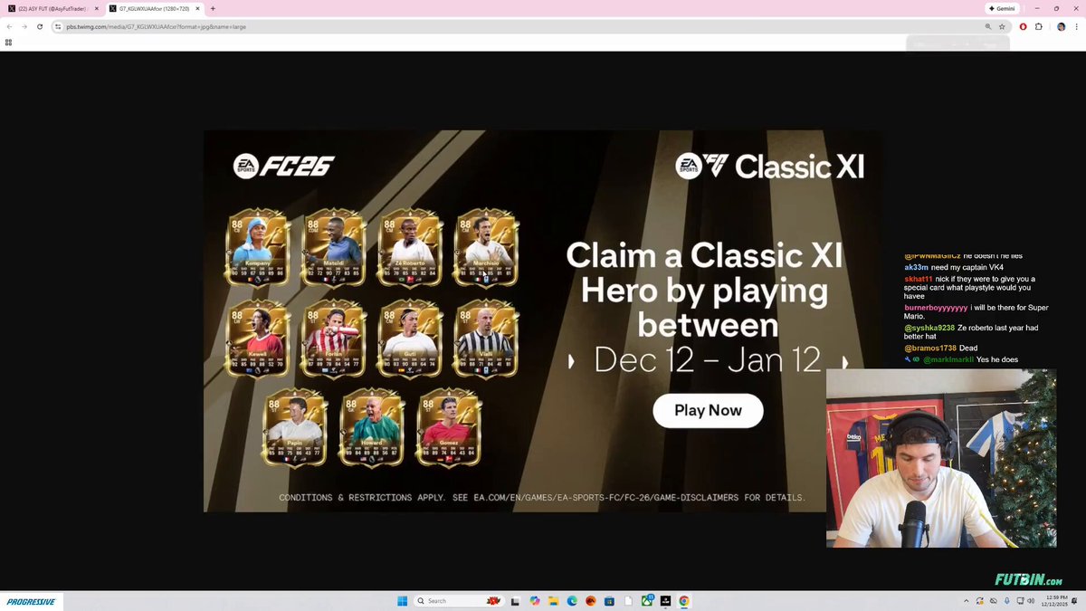 if you log in to FC26 in the next month, you get a free Classic XI hero