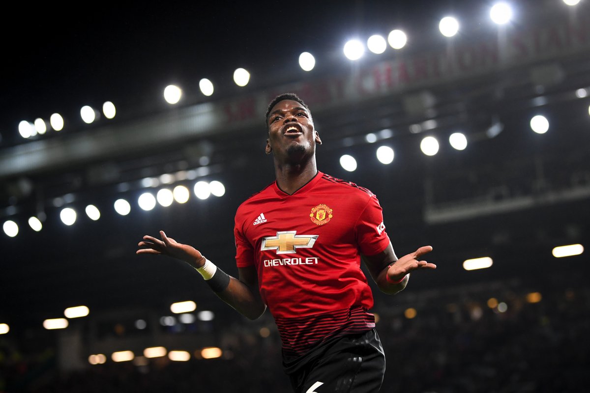 Paul Pogba vs Bournemouth (2018): 2 goals 1 assist 6 accurate long balls 2 big chances created 13 passes into the final third A complete, dominant performance 🇫🇷